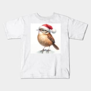 Christmas Carolina Wren Kids T-Shirt